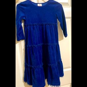 Sz 130 Hanna Andersson Blue Tiered dress Age 7-8